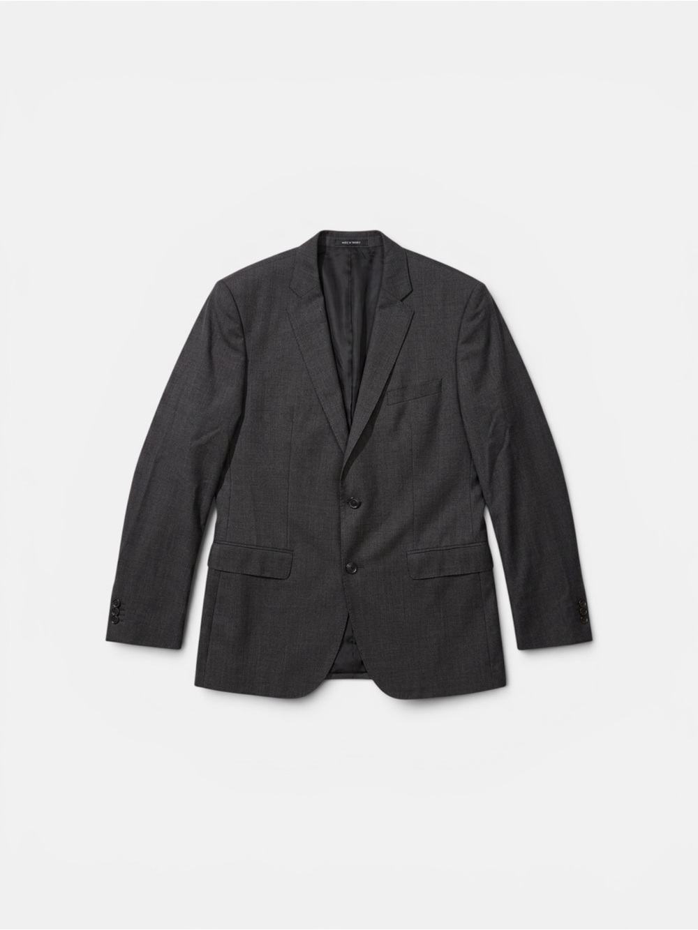 Hugo Boss Men's The Jam Dark wool Charcoal Two-Button Suit Blazer 42L EUC - Picture 2 of 11
